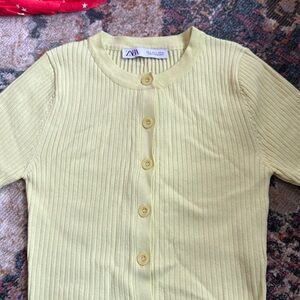 Zara crop button up